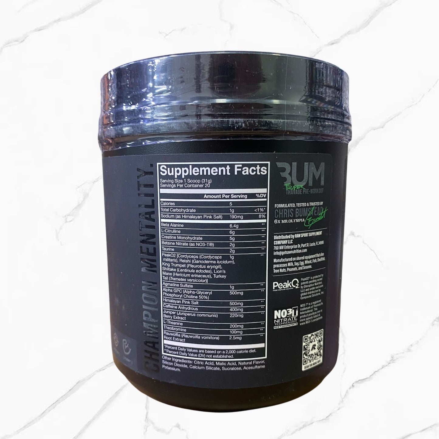Raw Nutrition CBum Thuper Thavage Pre-Workout White Cherry