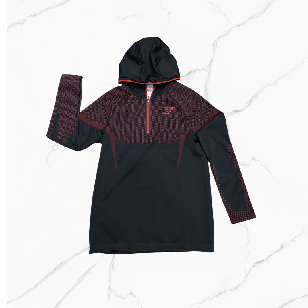 Gymshark Hoodie Onyx Black/Red