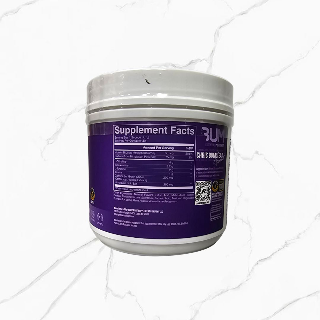 Raw Nutrition CBum Essentials Pre-Workout Grape 30 servings