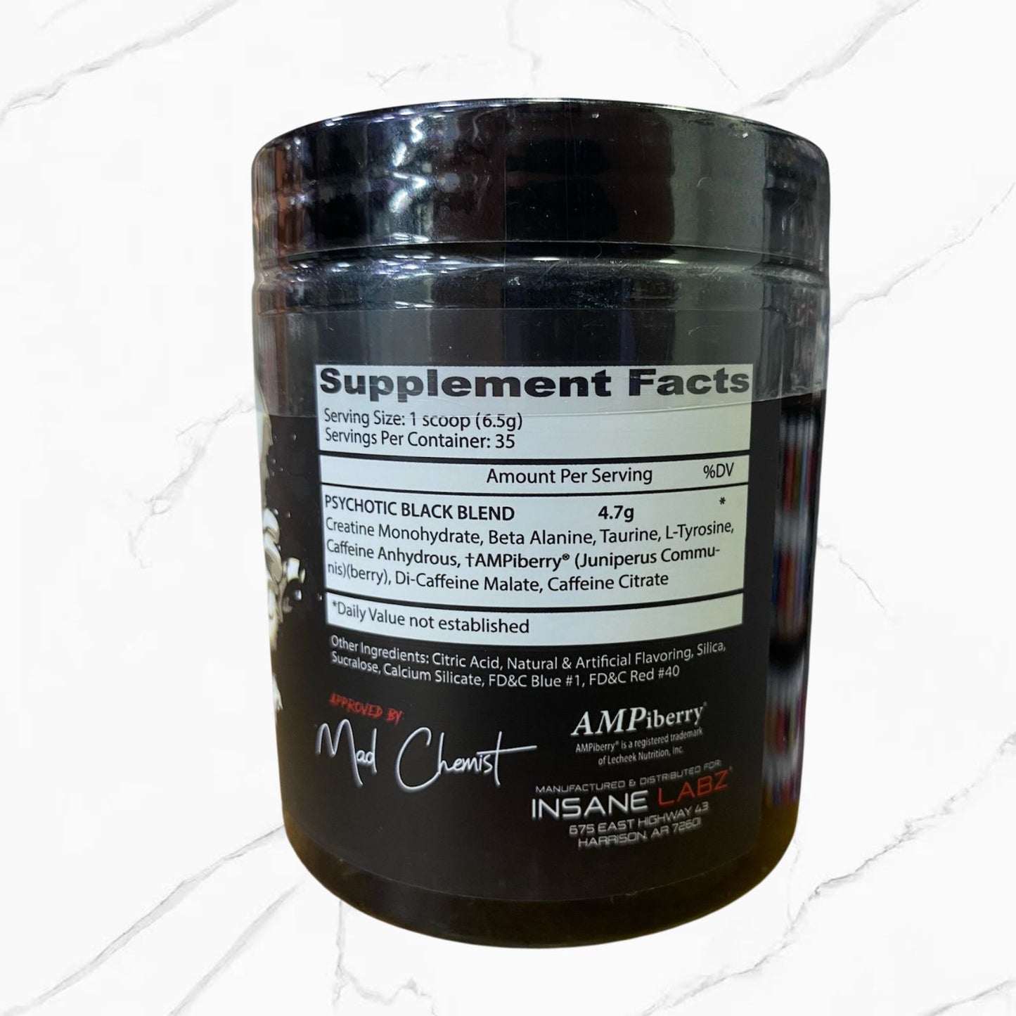Insane Labz Psychotic Pre-Workout Tapa Negra Grape 35 servings