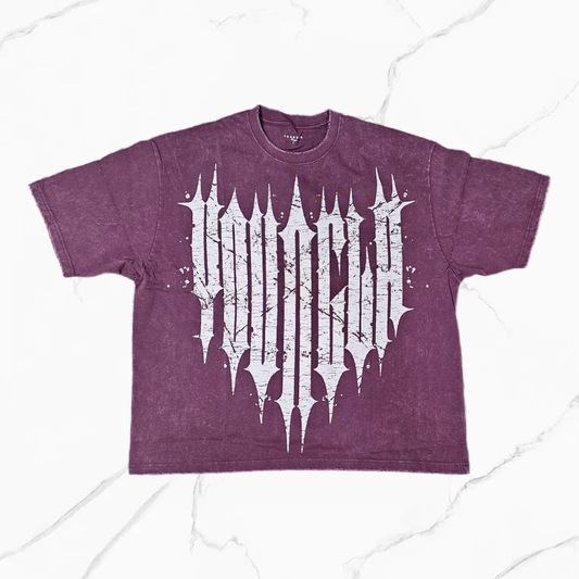 YoungLA - #4156  Revenge Tees Burgundy Wash