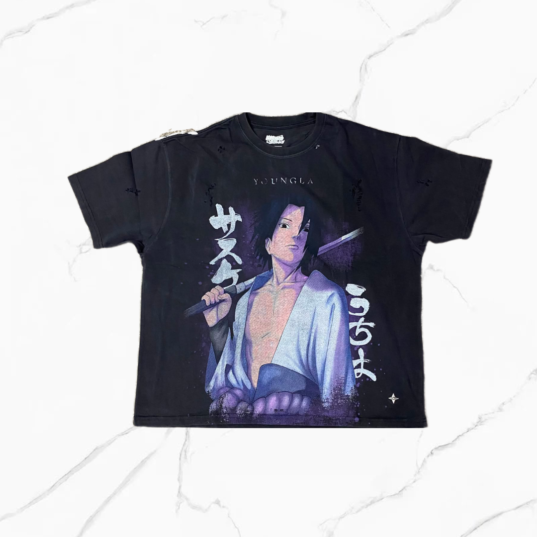 YoungLA - #4318 Naruto Distressed Tees Sasuke