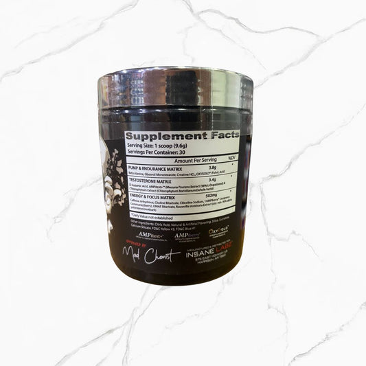 Insane Labz Psychotic Test Pre-Workout Lemon Lime 30 servings