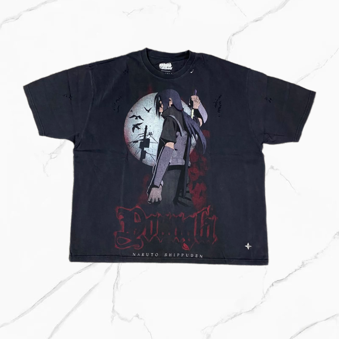 YoungLA 4318 Naruto Distressed Tees Itachi