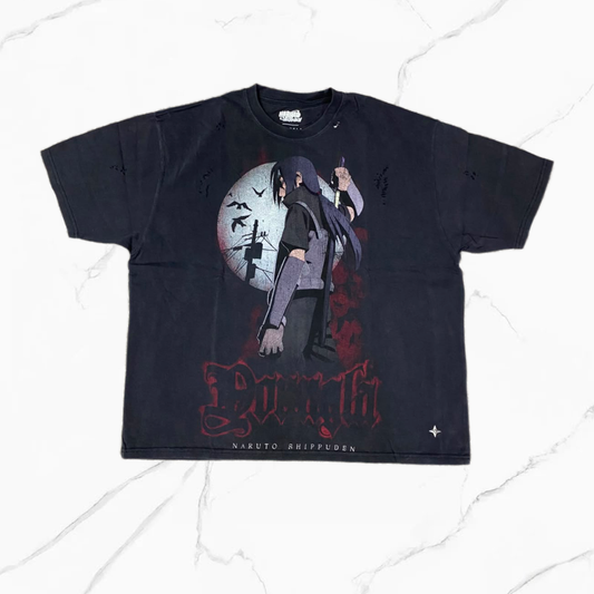 YoungLA 4318 Naruto Distressed Tees Itachi