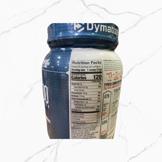 Dymatize ISO 100 Hydrolyzed 100% Whey Protein Isolate Fudge Brownie 1.45Lbs
