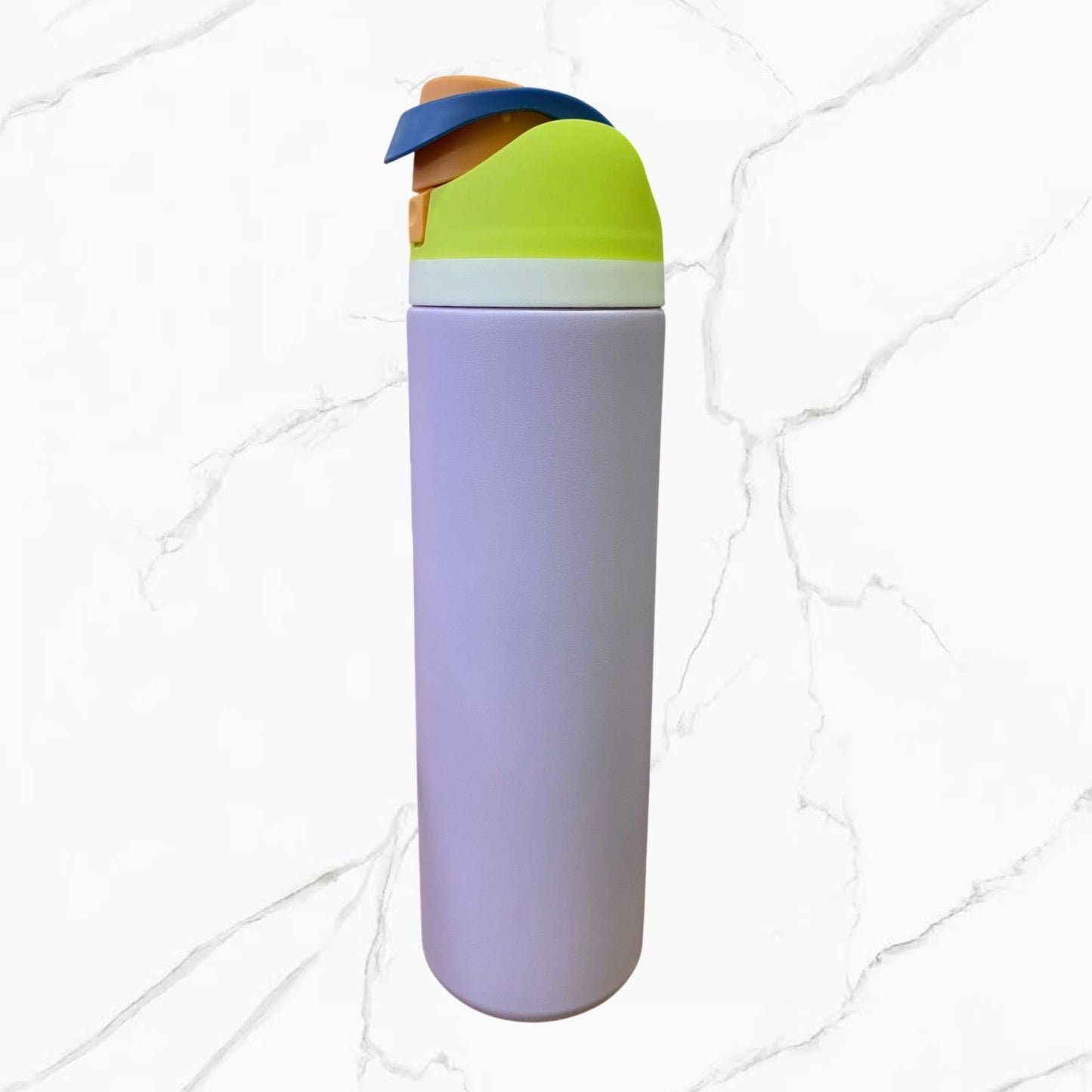 Termo con popote lila / amarillo 1lt