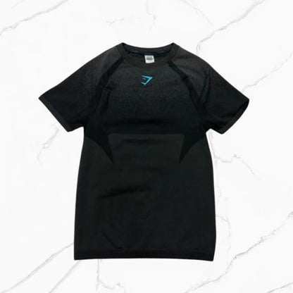 Gymshark Shadow Seamless T-Shirt Black/Brand Blue