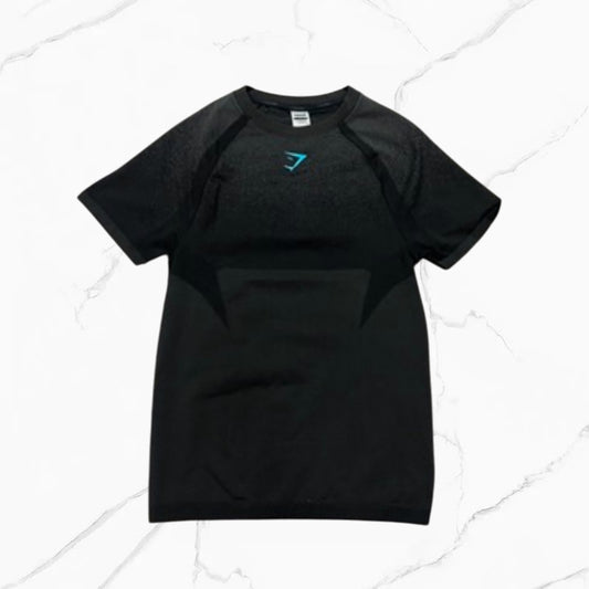 Gymshark Shadow Seamless T-Shirt Black/Brand Blue