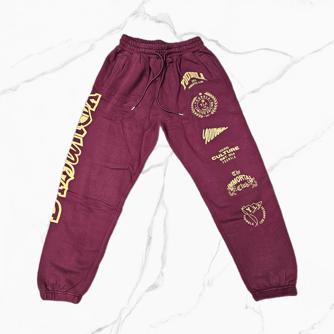 YoungLA 204 - Immortal Killer Joggers Burgundy