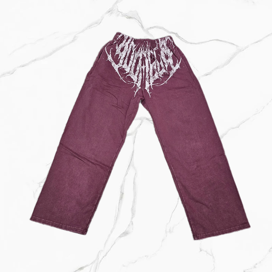 YoungLA 2079 - Dark Wave Joggers Burgundy Wash