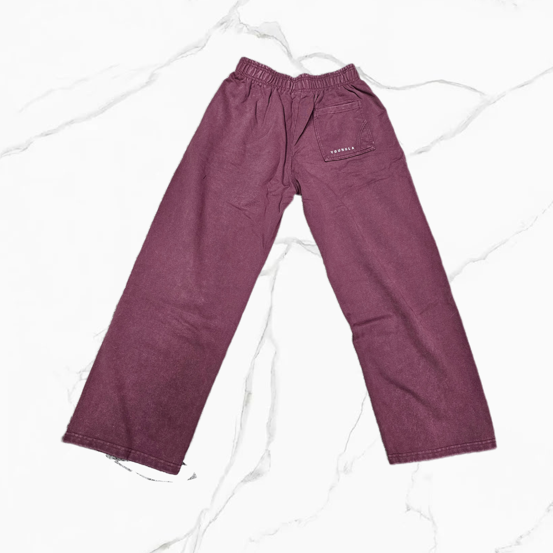 YoungLA 2079 - Dark Wave Joggers Burgundy Wash