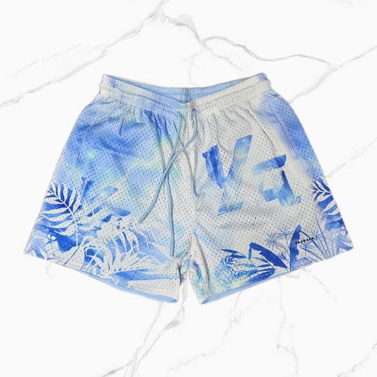 YoungLA 1111 - Skulls & Roses Reversible Shorts OffWhite Autumn