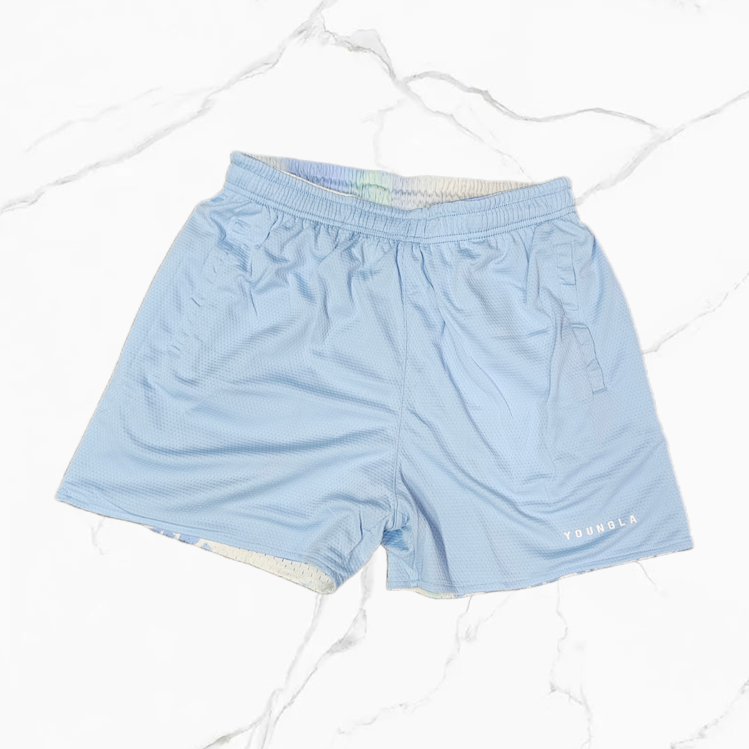 YoungLA 1111 - Skulls & Roses Reversible Shorts OffWhite Autumn