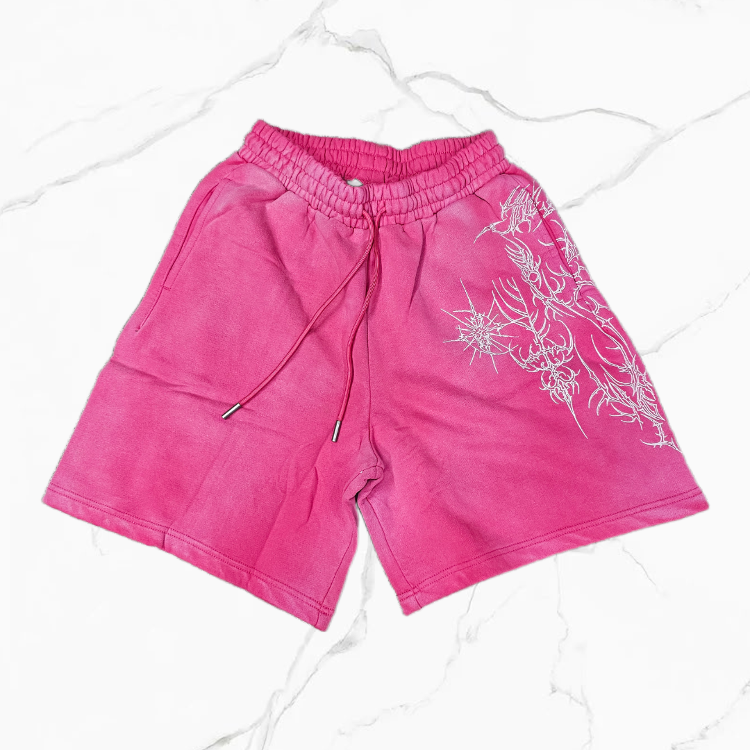 YoungLA 1093 - Cyberpunk Fleece Shorts Pink Wash