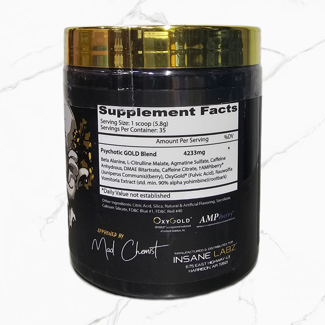 Pre-workout	Insane labz	Psychotic 35 servicios Grape (tapa dorada)