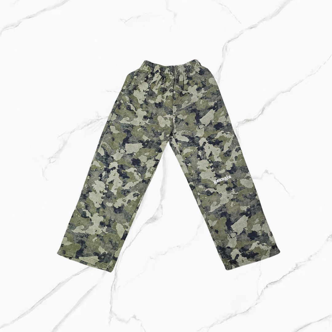 YoungLA Core Baggy Sweats Green Camo