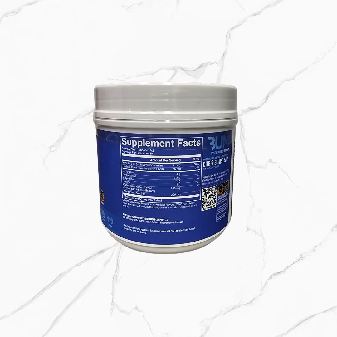 Raw Nutrition CBum Essentials Pre-Workout Blue Raspberry 30 servings