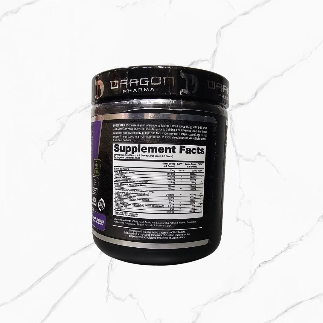 Dragon Pharma Venom Pre-Workout Grape Crush 40 servings 196g