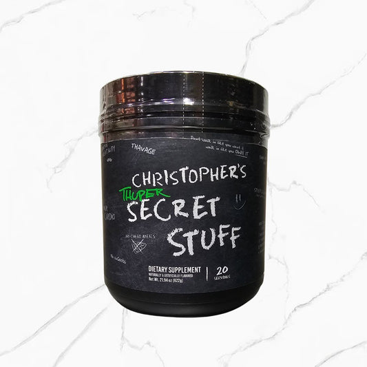 Raw Nutrition Thavage pre-workout Christophers Thuper secret stuff 20 servings