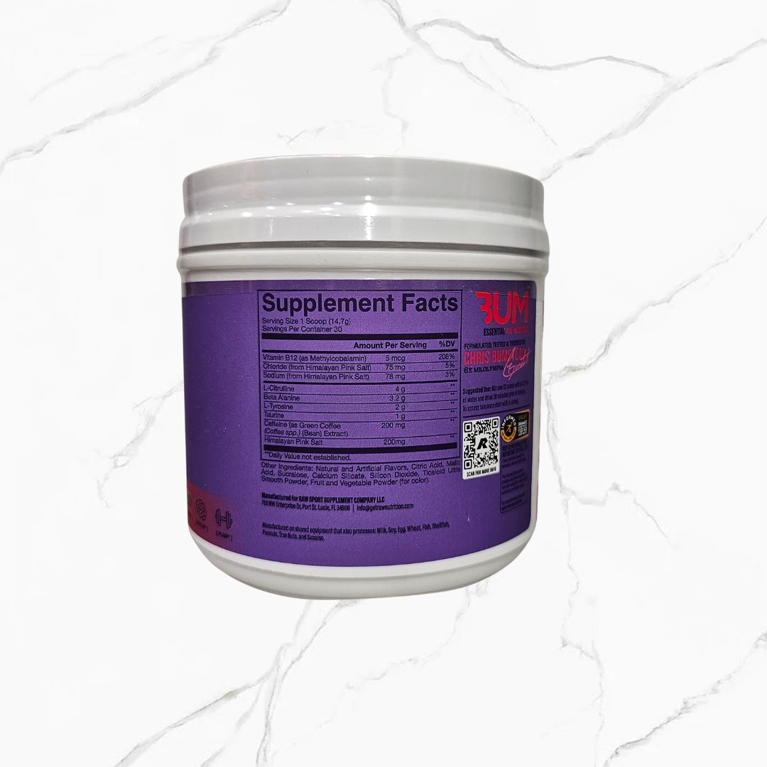 Raw Nutrition CBum Essentials Pre-Workout Watermelon Grape 30 servings