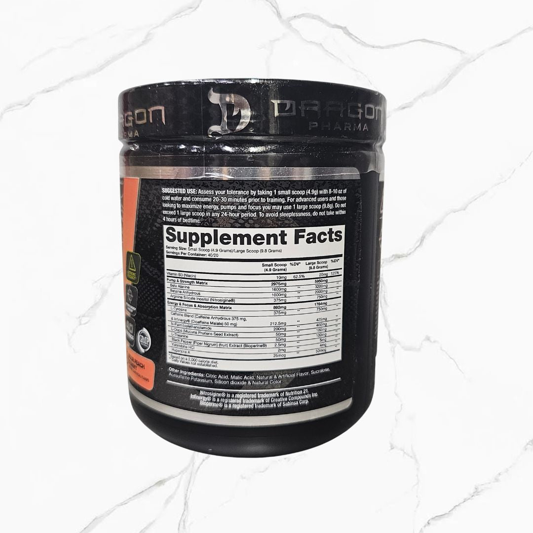 Dragon Pharma Venom Pre-Workout Sour Peach Gummy 40 servings