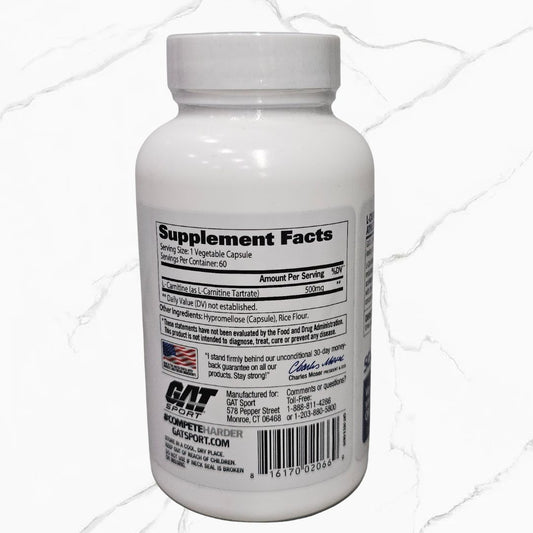 GAT Sport L- Carnitine Free Form Amino Acid 60 servings