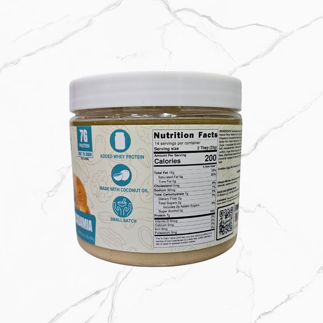 Fit Butters White Chocolate Macadamia Peanut Butter 454g