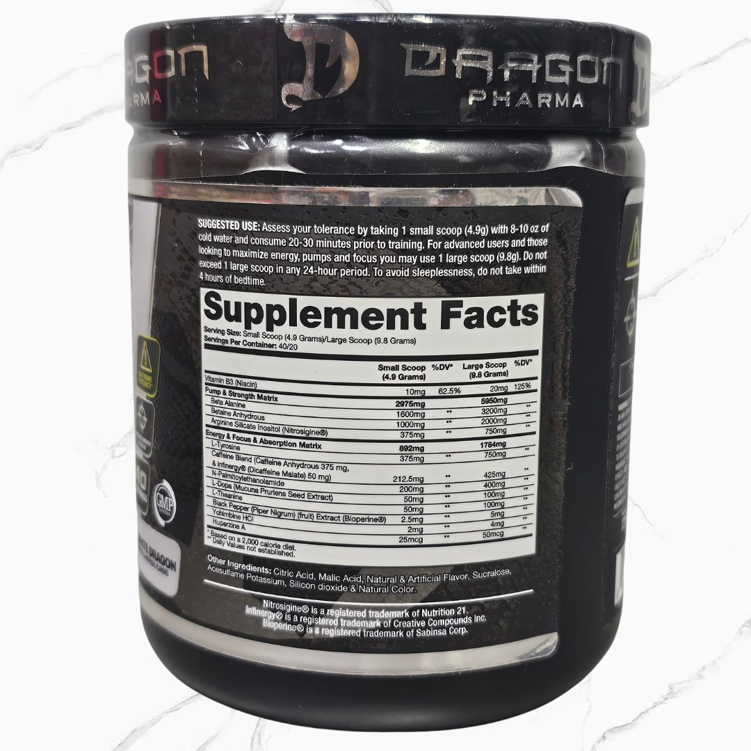 Dragon Pharma Venom Pre-Workout White Dragon 40 servings 196g