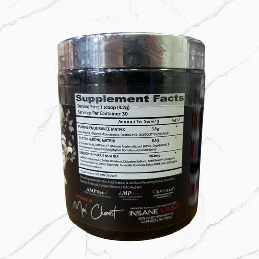 Insane Labz Pre-Workout Psychotic Test Tapa Plateada Watermelon 30 Servings