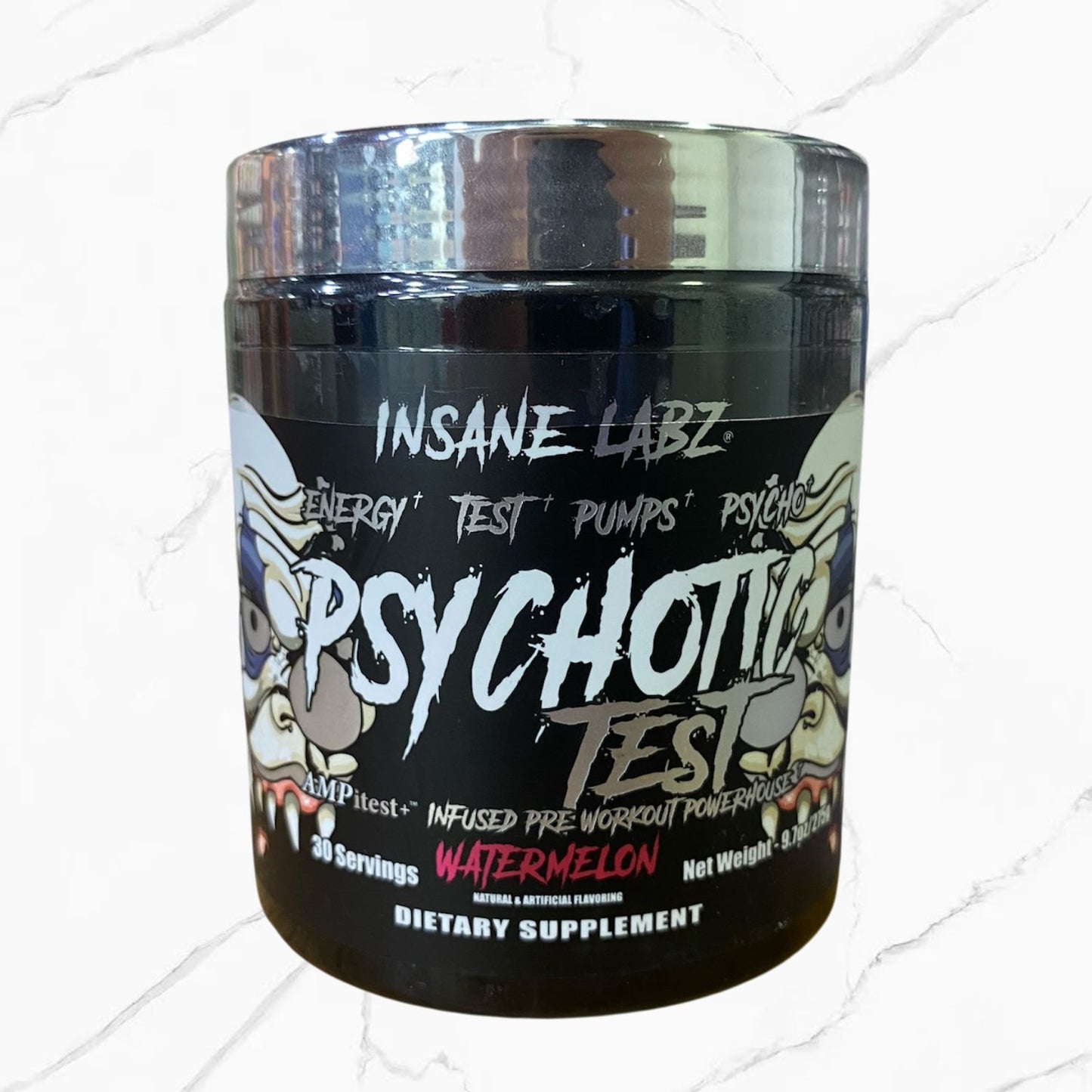 Insane Labz Pre-Workout Psychotic Test Tapa Plateada Watermelon 30 Servings