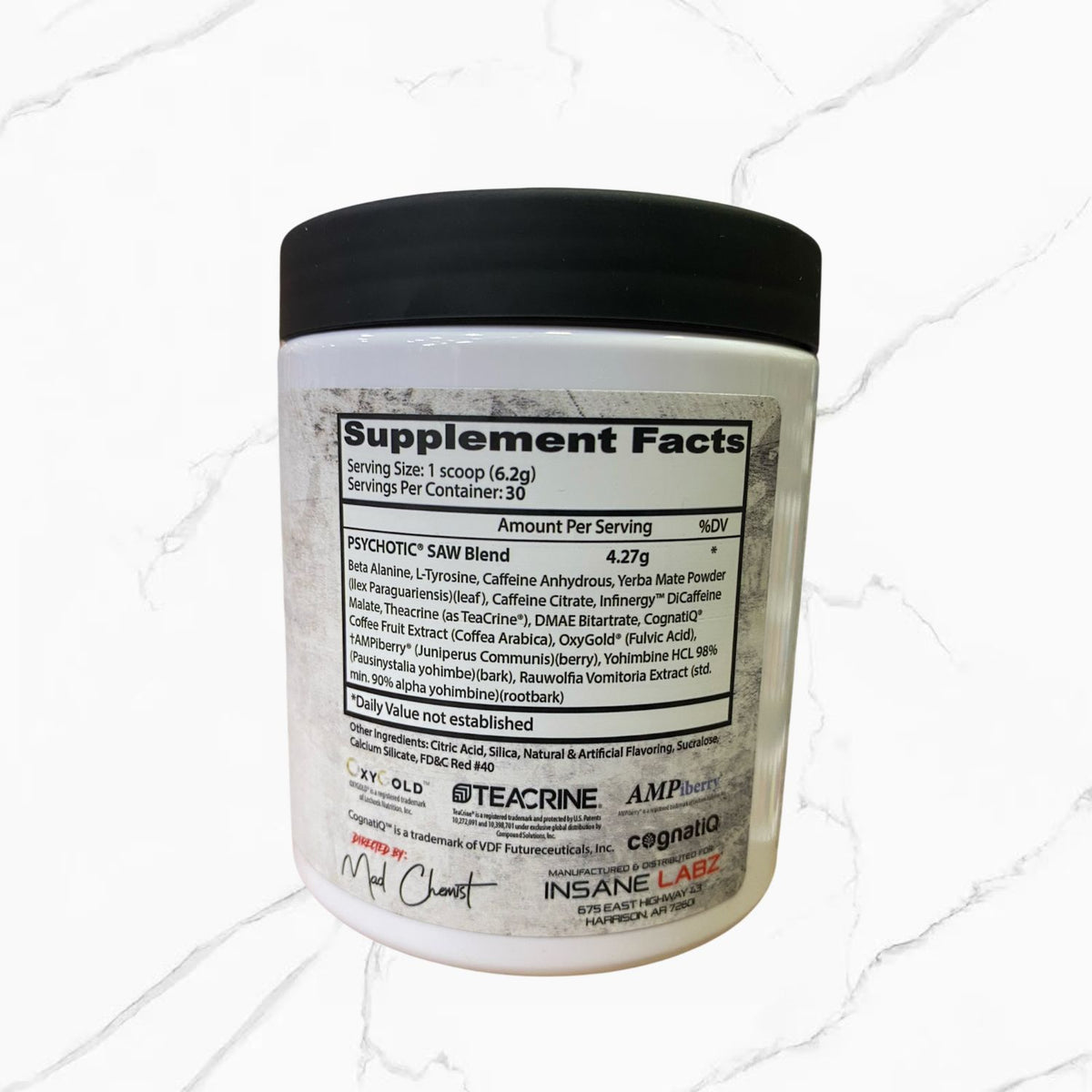 Insane Labz Psychotic High Stim Saw Pre-Workout Watermelon 30 Servings