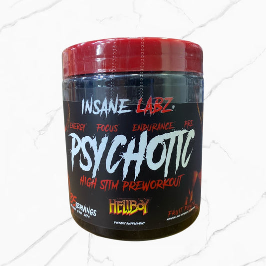 Insane Labz Psychotic High Stim Hellboy Pre-Workout Fruit Punch 35 Servings