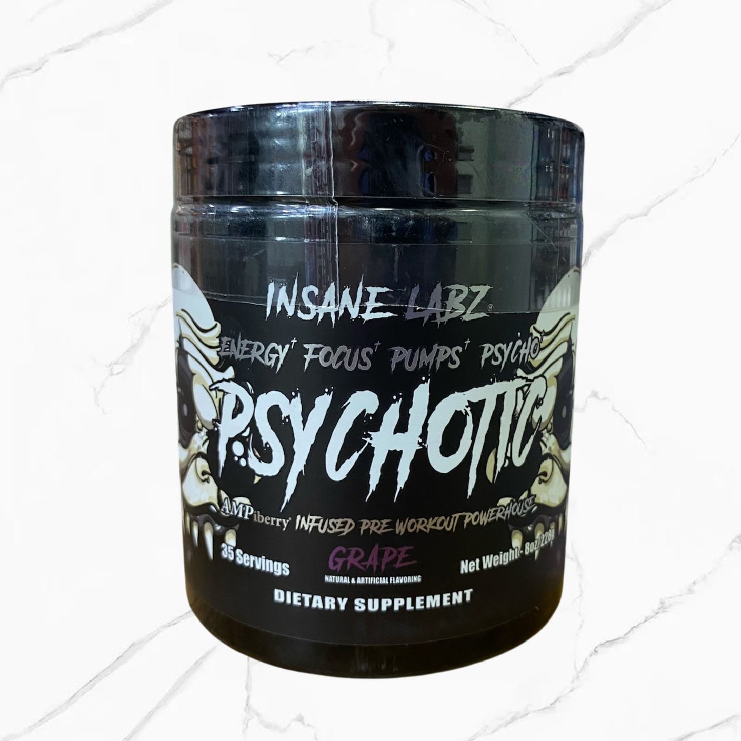 Insane Labz Psychotic Pre-Workout Tapa Negra Grape 35 servings