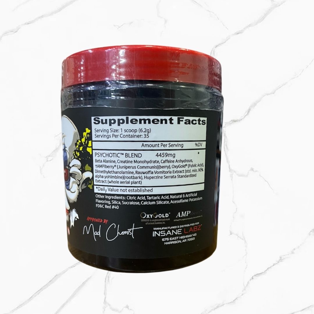 Insane Labz Psychotic Pre-Workout Fruit Punch 35 servings