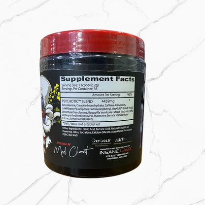 Insane Labz Psychotic Pre-Workout Fruit Punch 35 servings