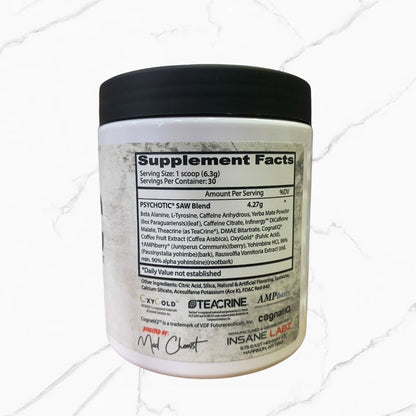 Insane Labz Psychotic High Stim Pre-Workout Fruit Punch 30 servings