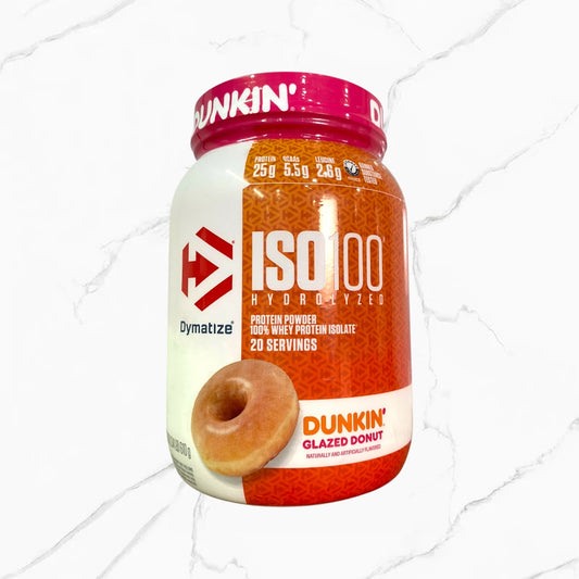 Dymatize ISO 100 Hydrolyzed 100% Whey Protein Isolate Dunkin Glazed Donut 1.34Lbs