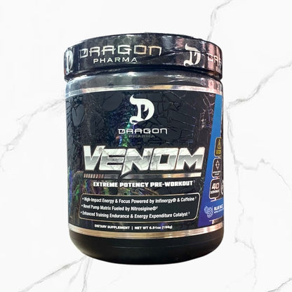 Dragon Pharma Venom Pre-Workout Blue Razz 40 servings 280g