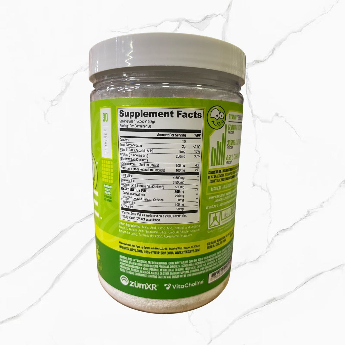 Ryse Loaded Pre-Workout Sour Green Apple 30 Servings